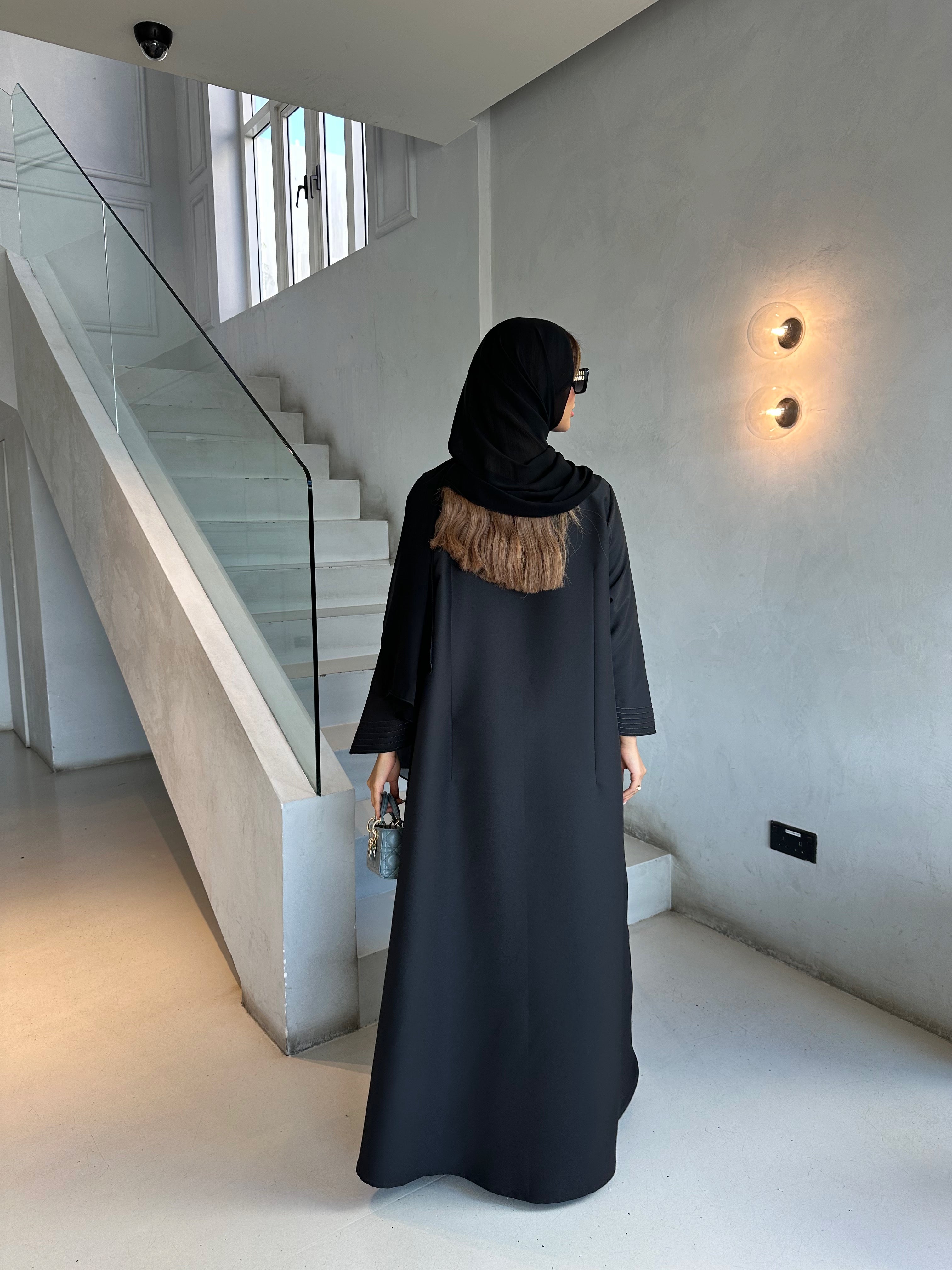 LUXURIOUS FLOWERS BLACK ABAYA #411