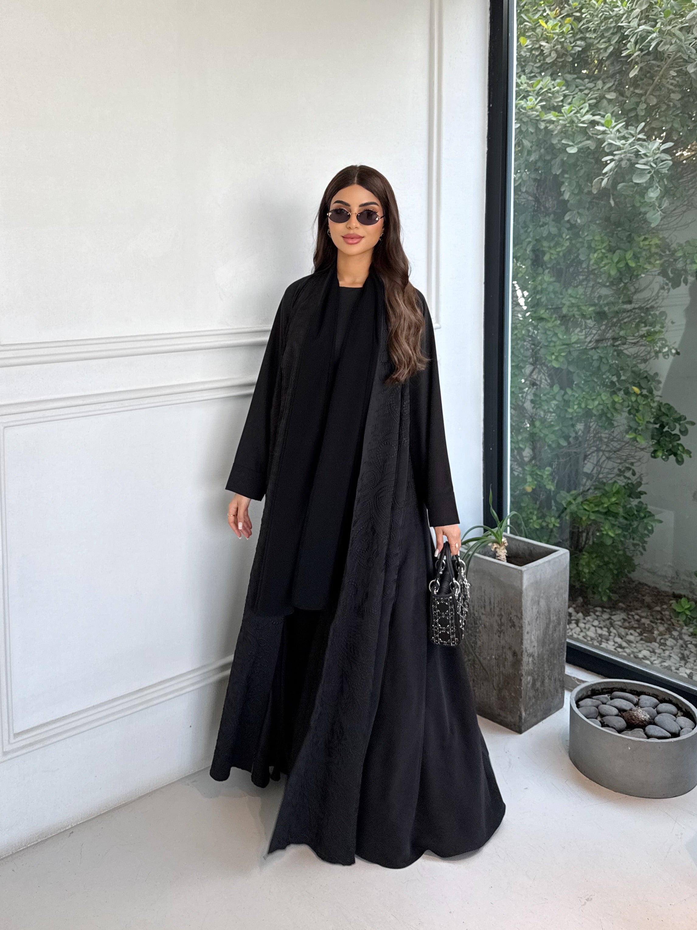 BLACK BAROQUE ABAYA #635