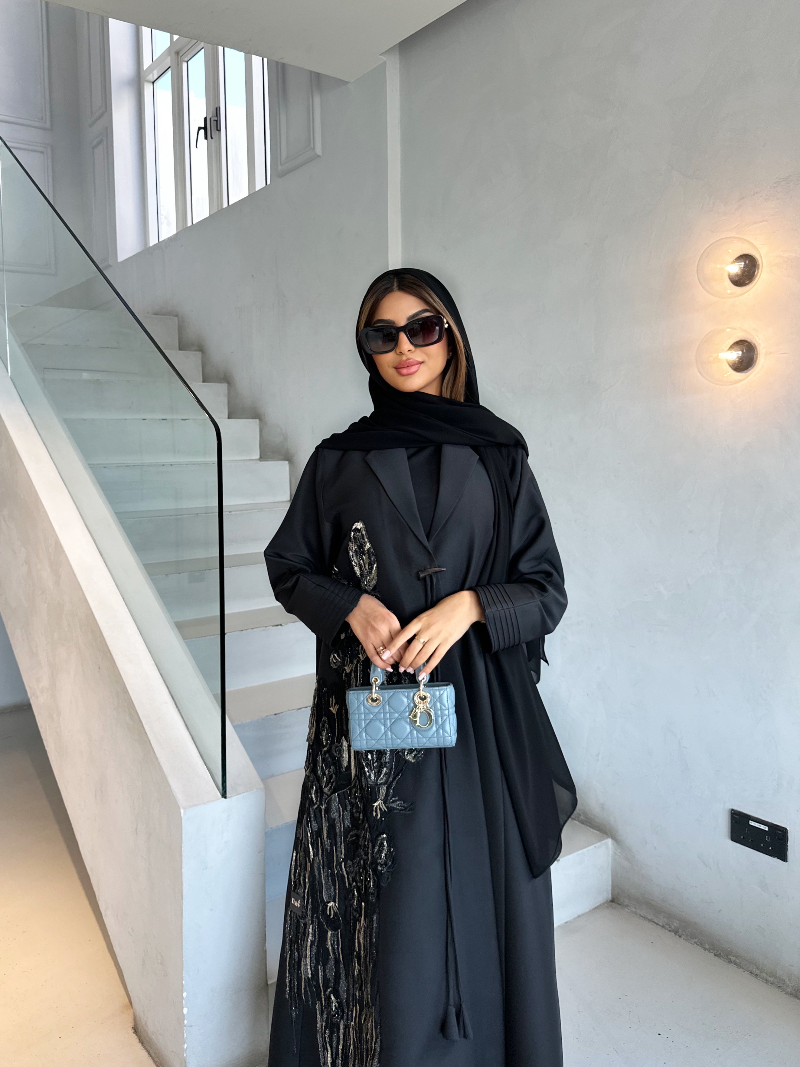 LUXURIOUS FLOWERS BLACK ABAYA #411