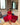 HOT RED FLORAL CAPE AND INNER DRESS #423