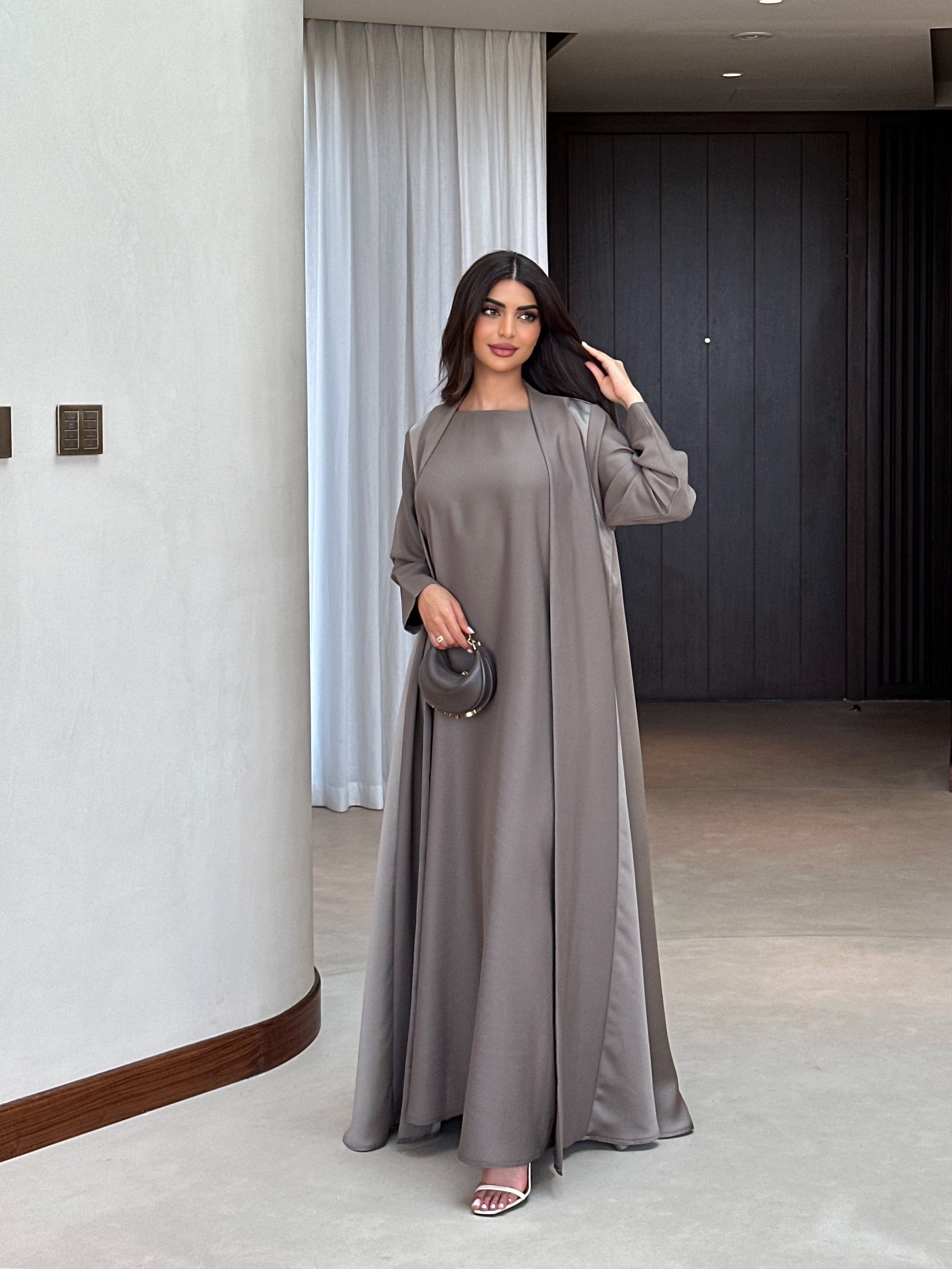 GORGEOUS TAUPE ABAYA #594