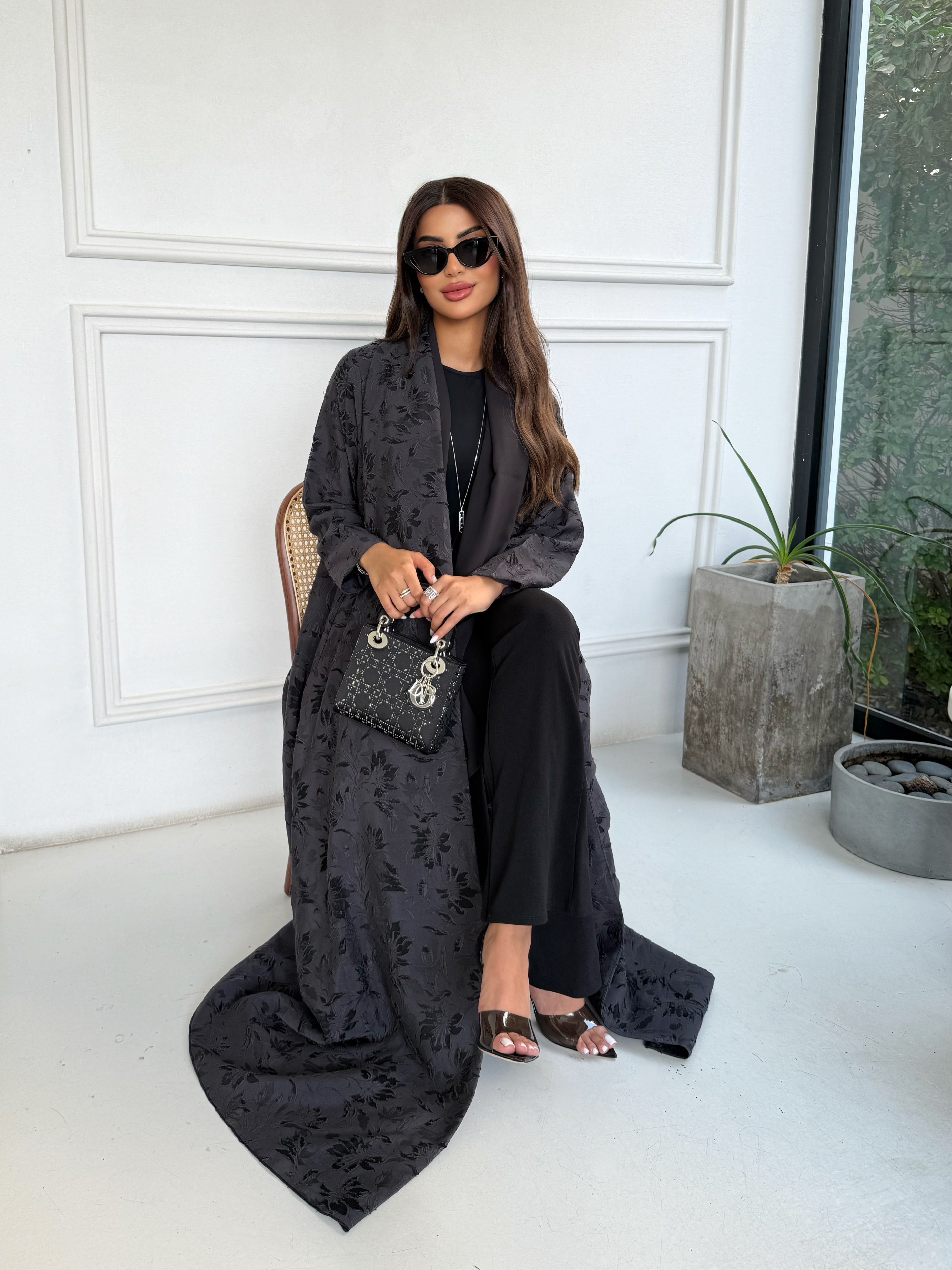 CHARCOAL BLOOM ABAYA #672