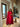 HOT RED FLORAL CAPE AND INNER DRESS #423