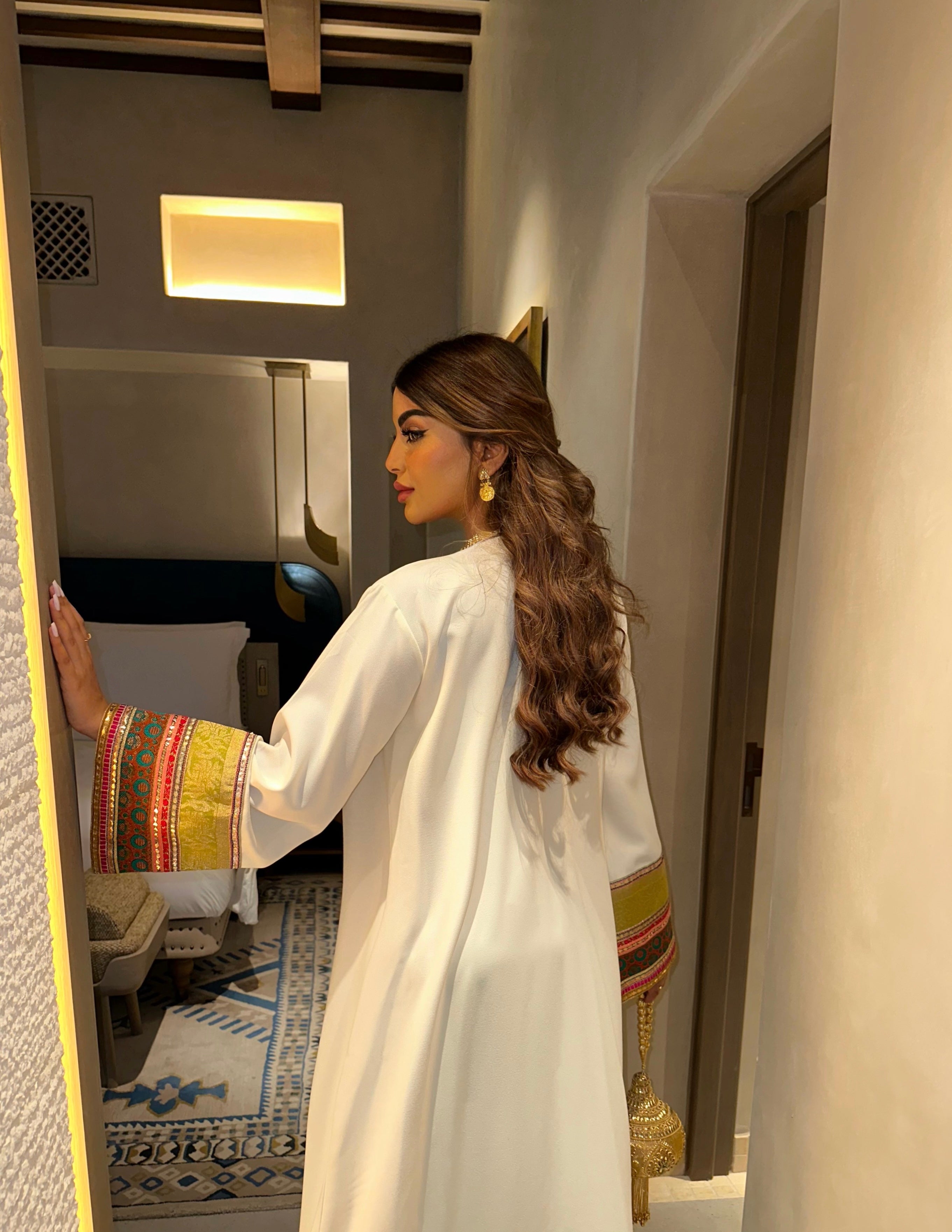 ELEGANT BEIGE RAMADAN CAPE AND INNER DRESS #426