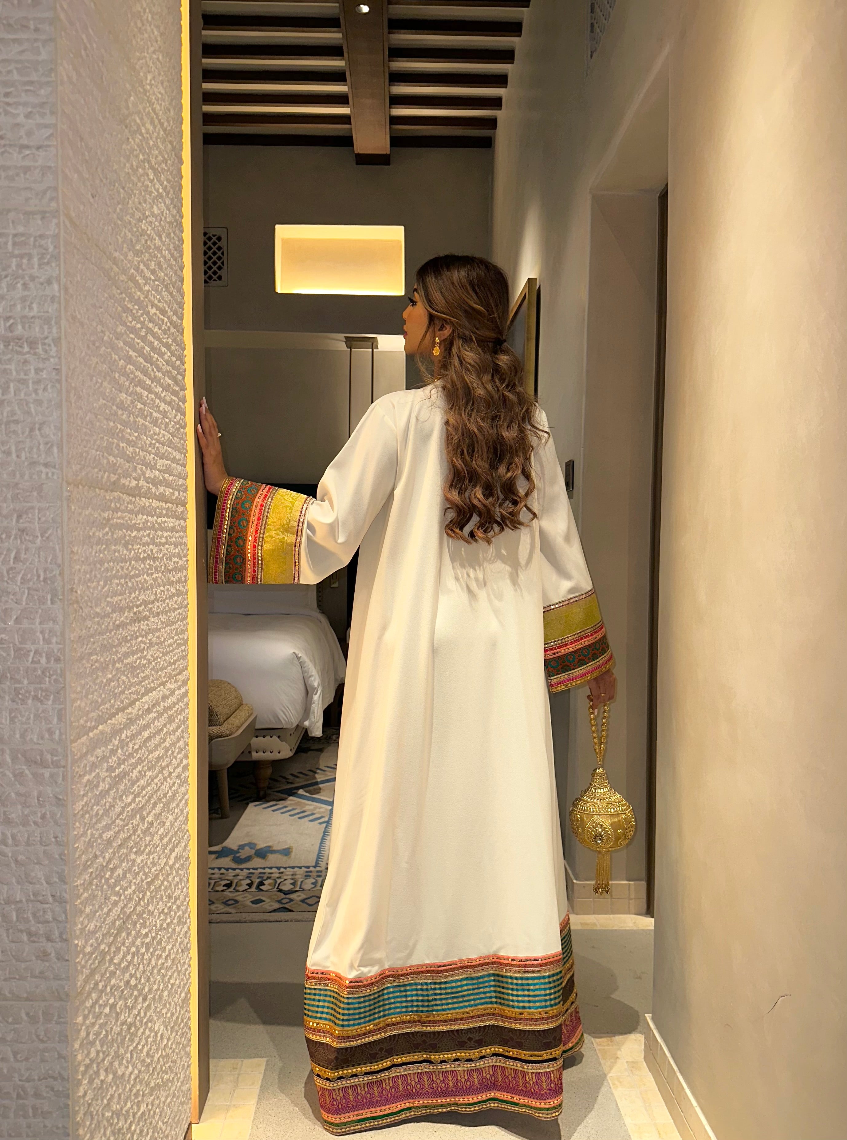 ELEGANT BEIGE RAMADAN CAPE AND INNER DRESS #426