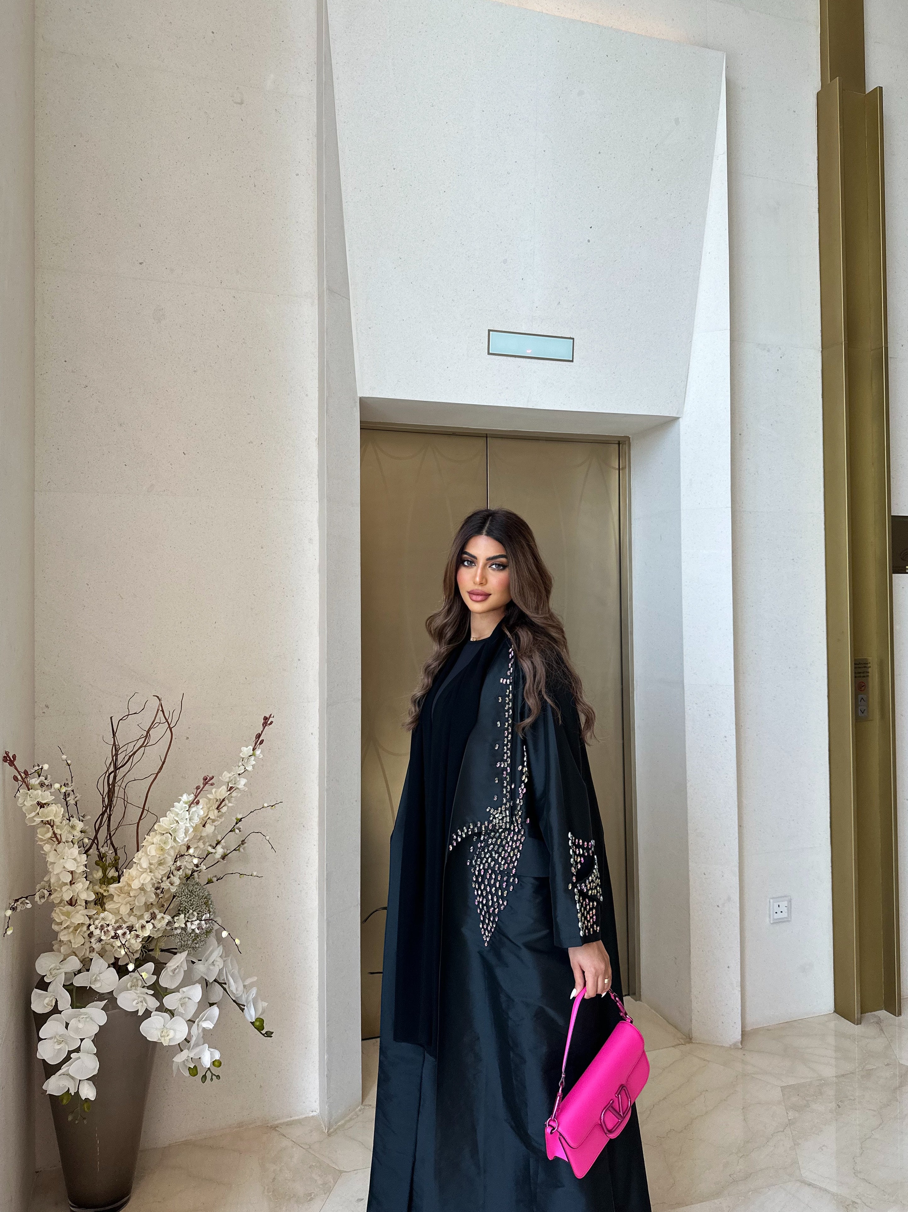 SPARKLING COLORED CRYSTALS BLAZER ABAYA #455