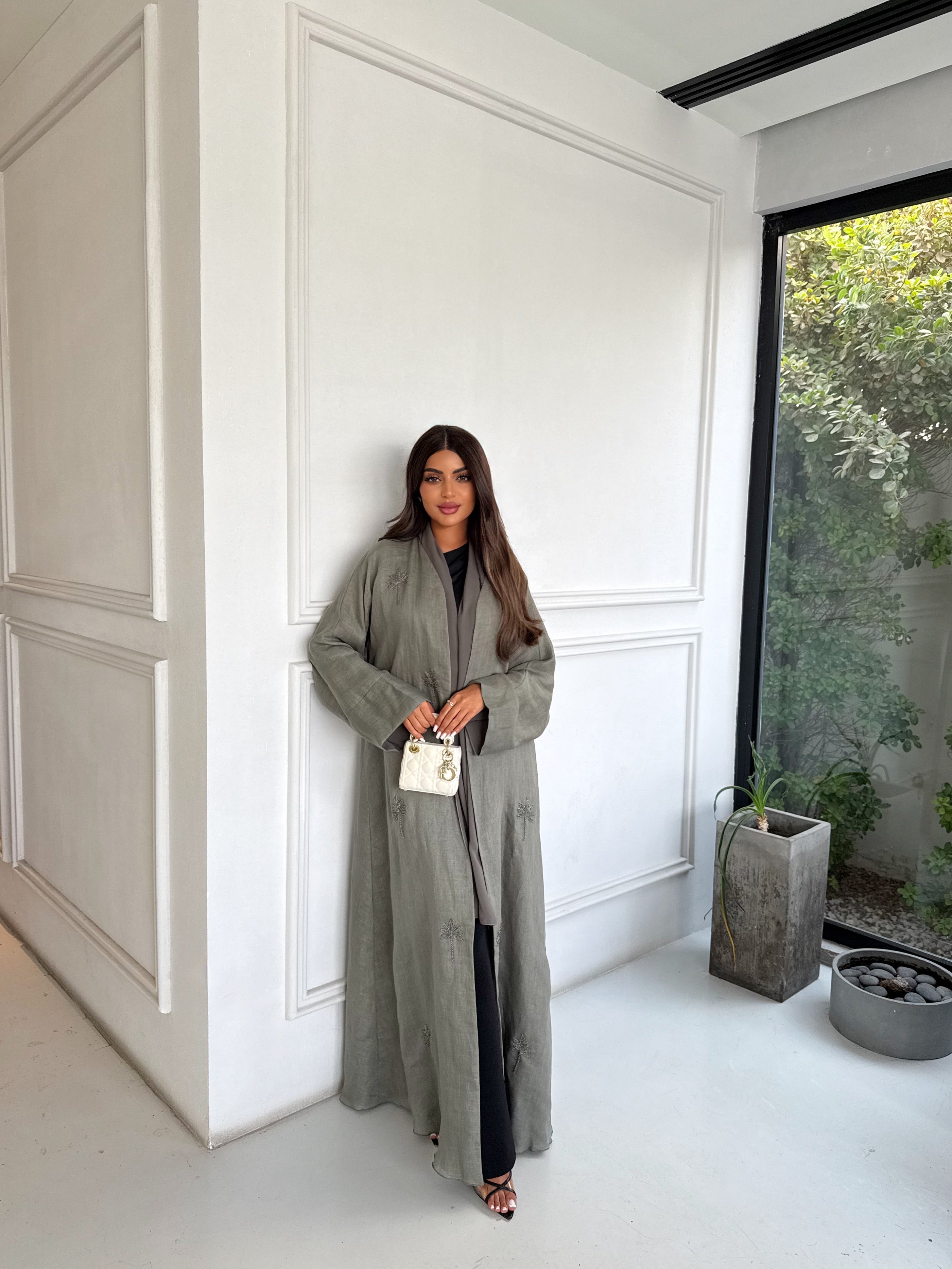 OLIVE PALM ABAYA #659