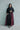 FANCY BLACK AND MAROON ABAYA #373