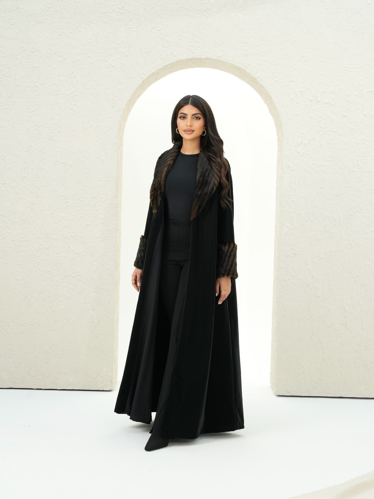 LUXURY FUR-LEATHER ABAYA #517