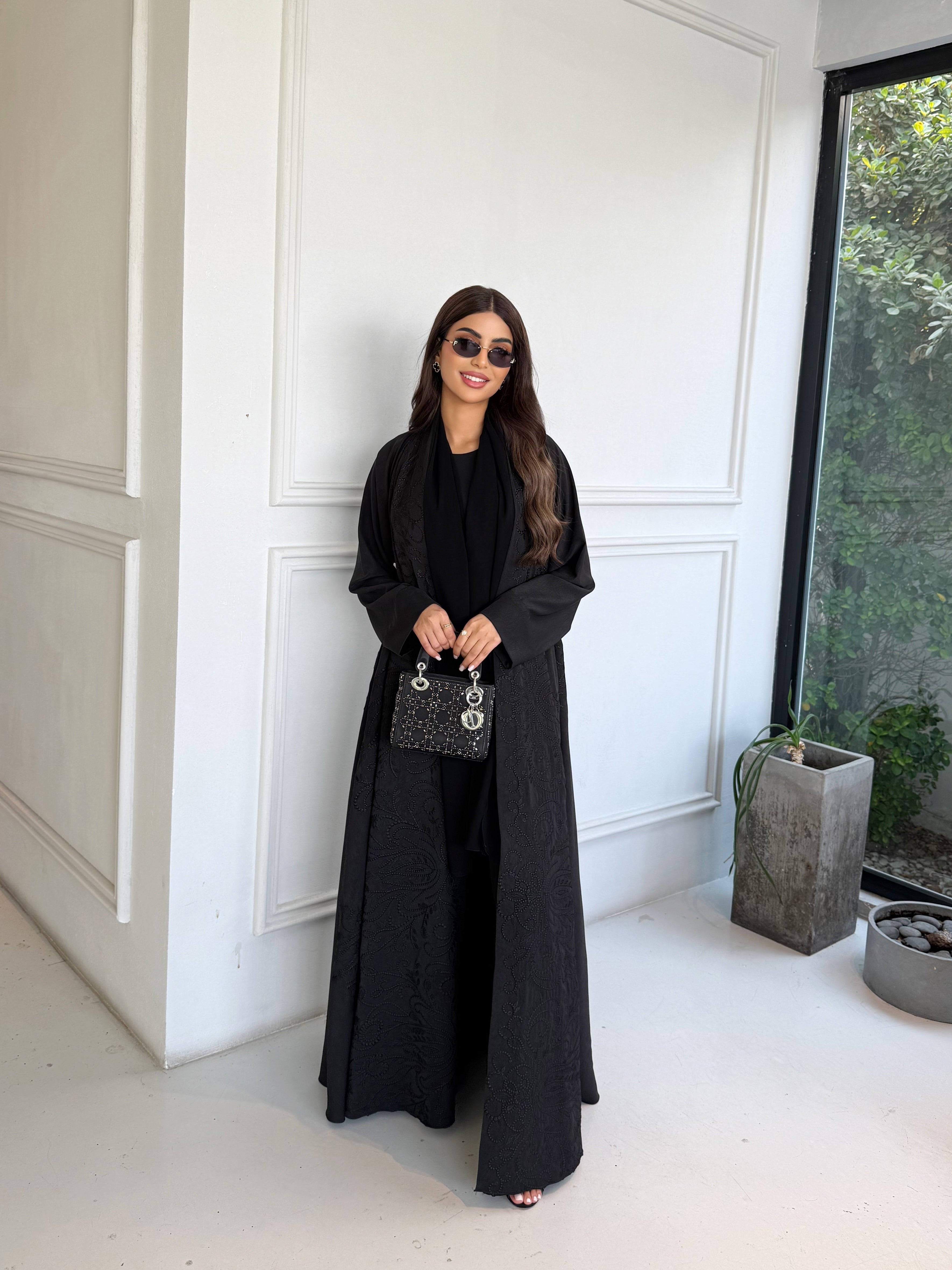 BLACK BAROQUE ABAYA #635