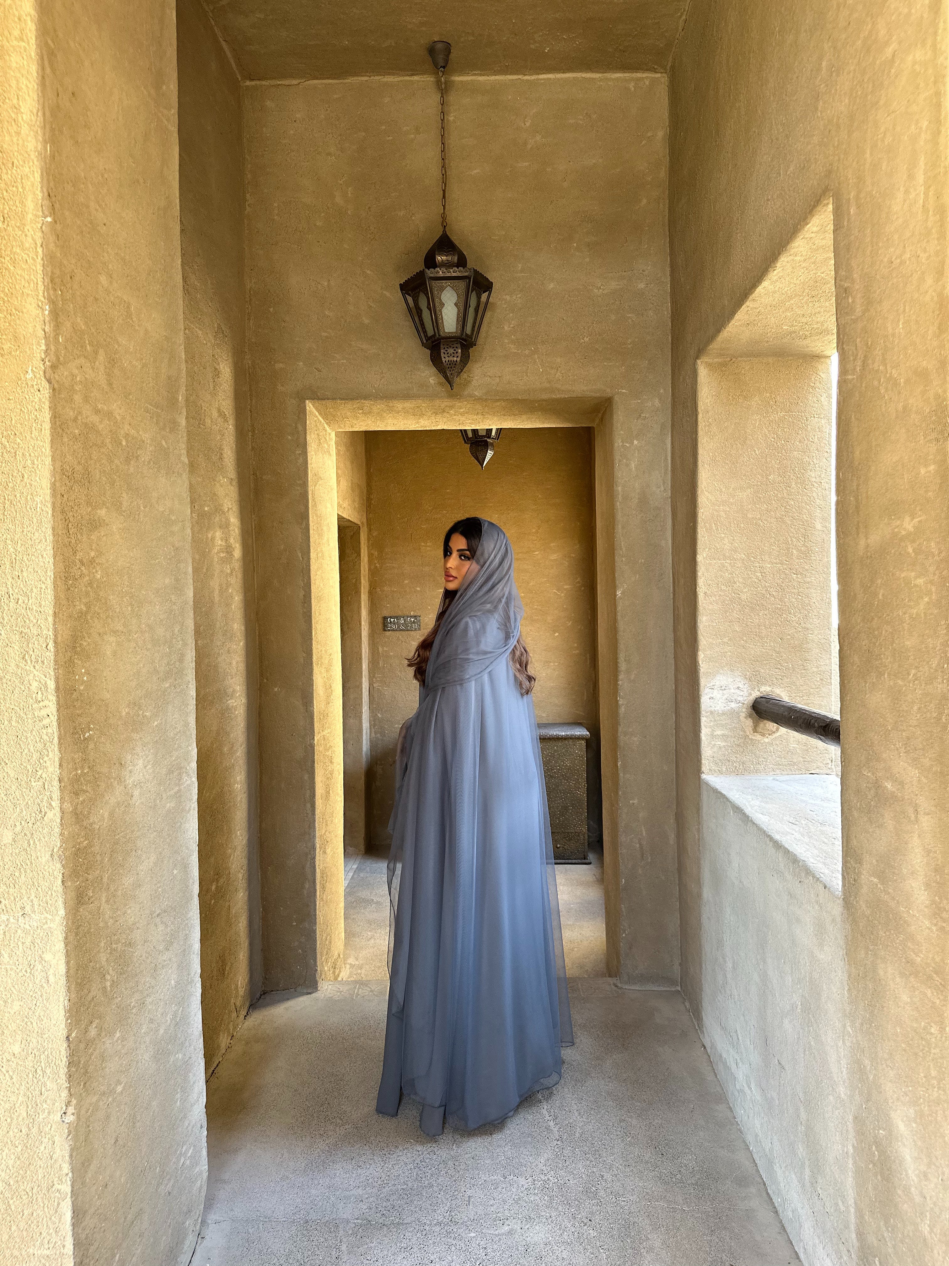 LUXURY GRAY CAPE ABAYA #438