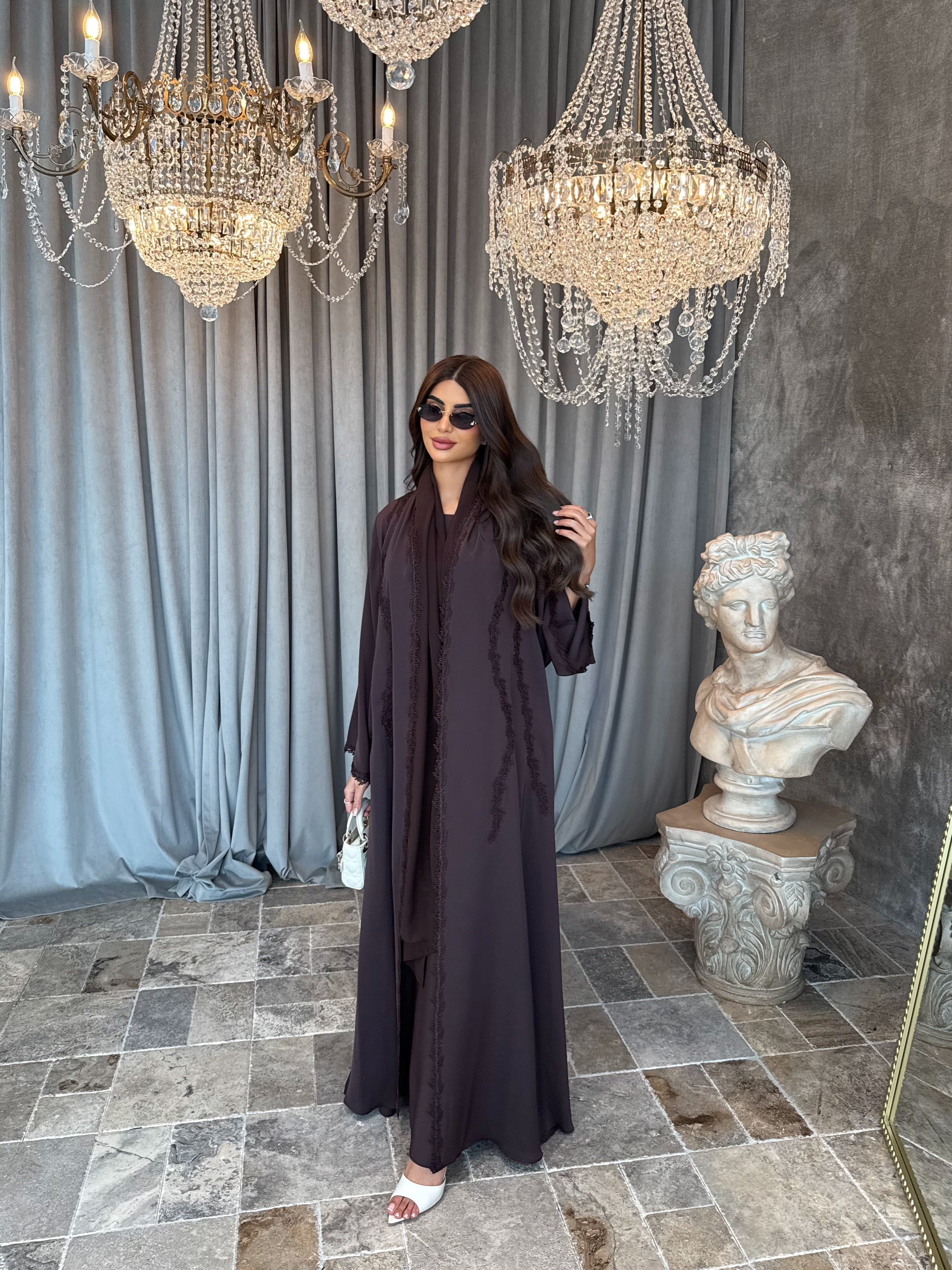 MOCHA SHADOW ABAYA #622
