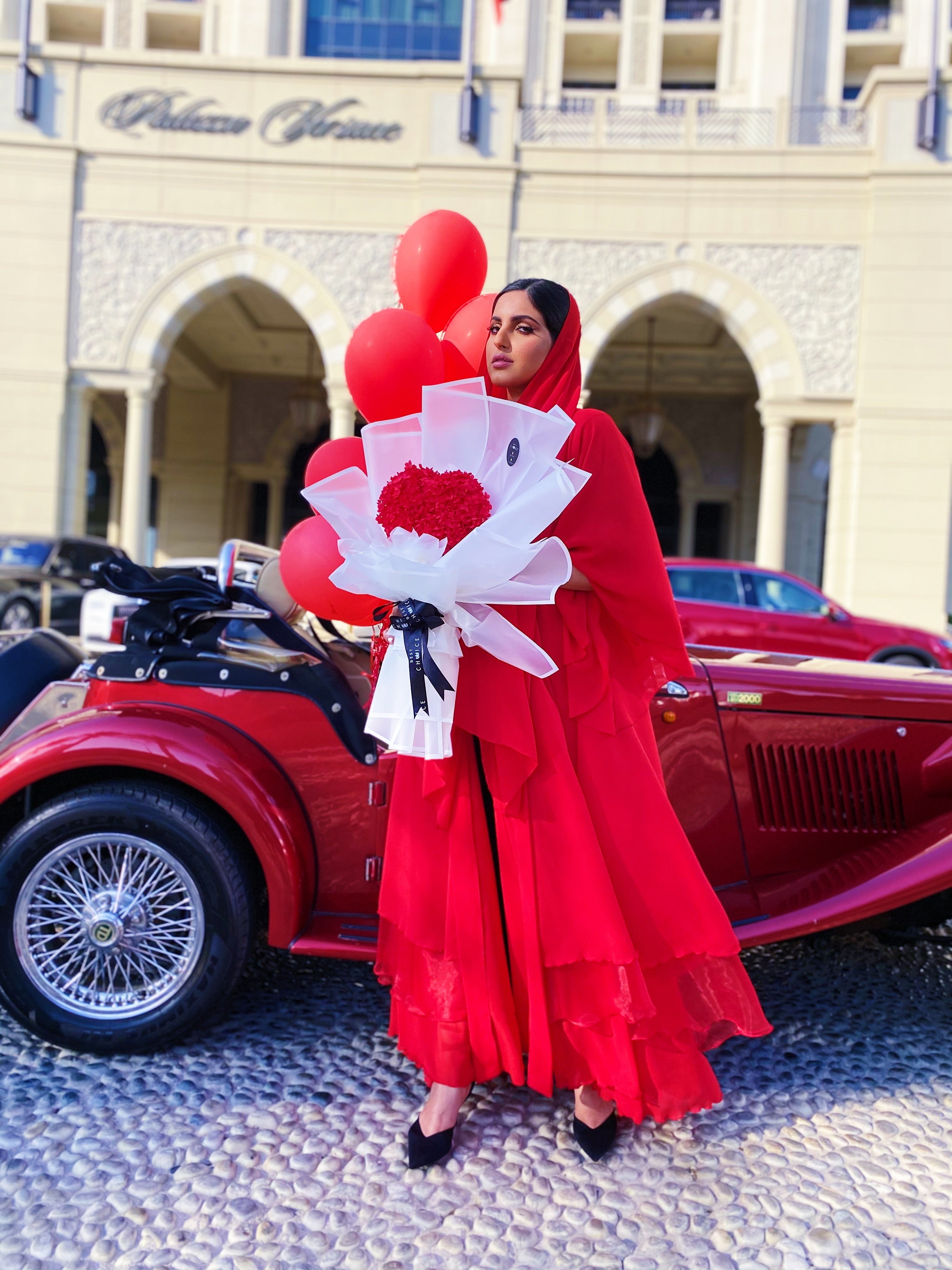 عباءة كلوش حمراء #10